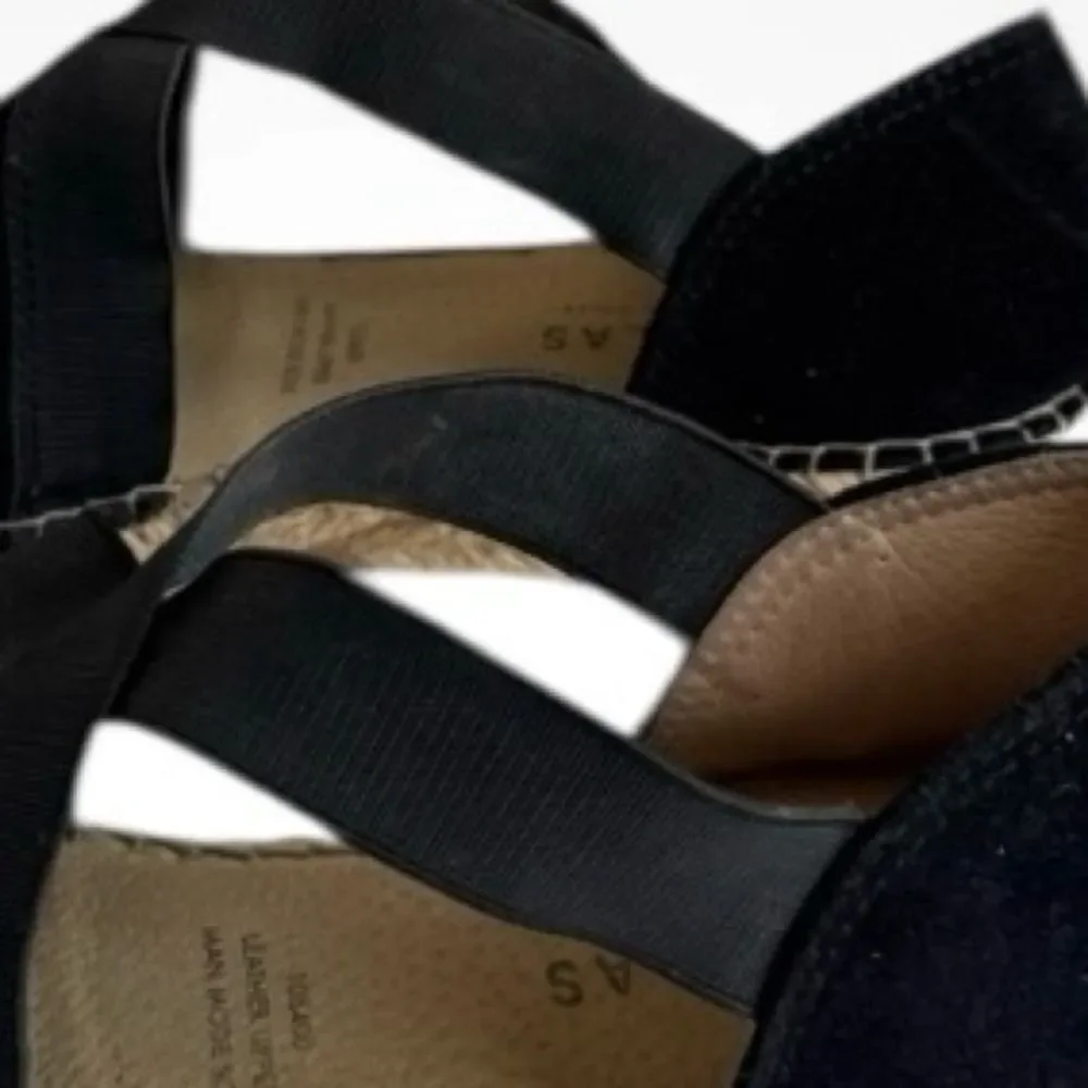 Anthropologie shoes | Fabiolas Black Suede Espadrille Sandals NWOB size 9.5
